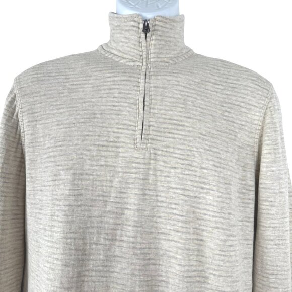J. Crew Double Knit Half Zip Pullover Mens Small Beige Cotton NWT TP-3499 - Picture 4 of 11